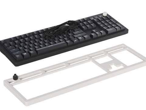 Wired keyboard HyperX Alloy Rise PBT HX Red USB Black Model 3D
