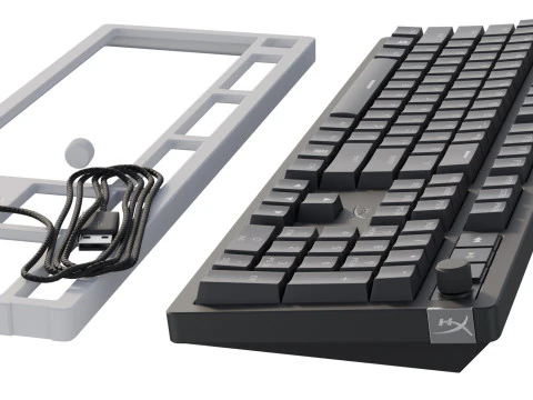 Wired keyboard HyperX Alloy Rise PBT HX Red USB Black 3D Model