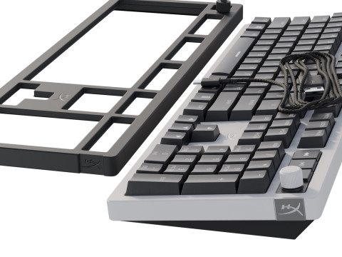 Wired keyboard HyperX Alloy Rise PBT HX Red USB Black Model 3D