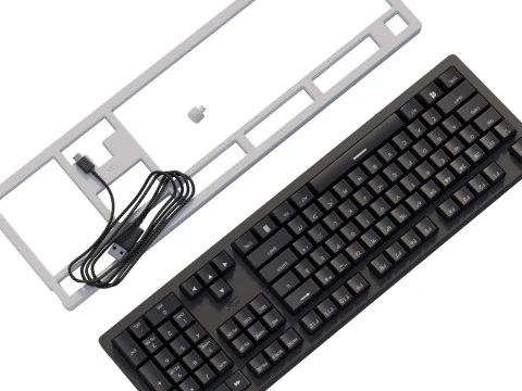 Wired keyboard HyperX Alloy Rise PBT HX Red USB Black 3D Model