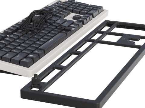 Wired keyboard HyperX Alloy Rise PBT HX Red USB Black Model 3D