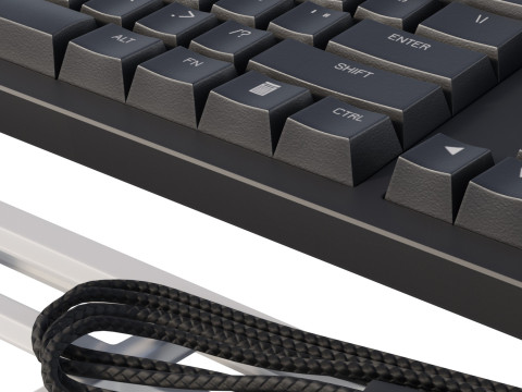 Wired keyboard HyperX Alloy Rise PBT HX Red USB Black Model 3D