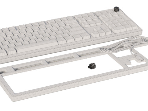 Wired keyboard HyperX Alloy Rise PBT HX Red USB Black Model 3D
