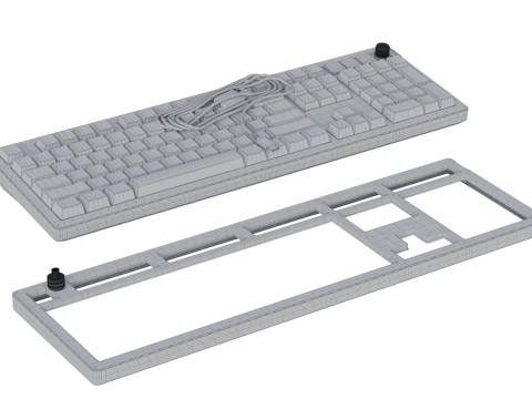 Wired keyboard HyperX Alloy Rise PBT HX Red USB Black Model 3D