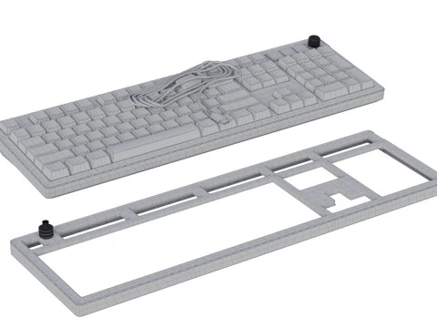 Wired keyboard HyperX Alloy Rise PBT HX Red USB Black 3D Model