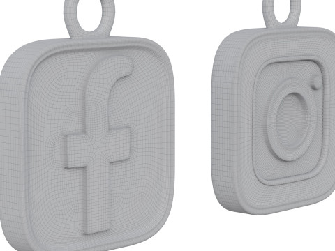 Social Media Logo Keychains 3D प्रिंट मॉडल