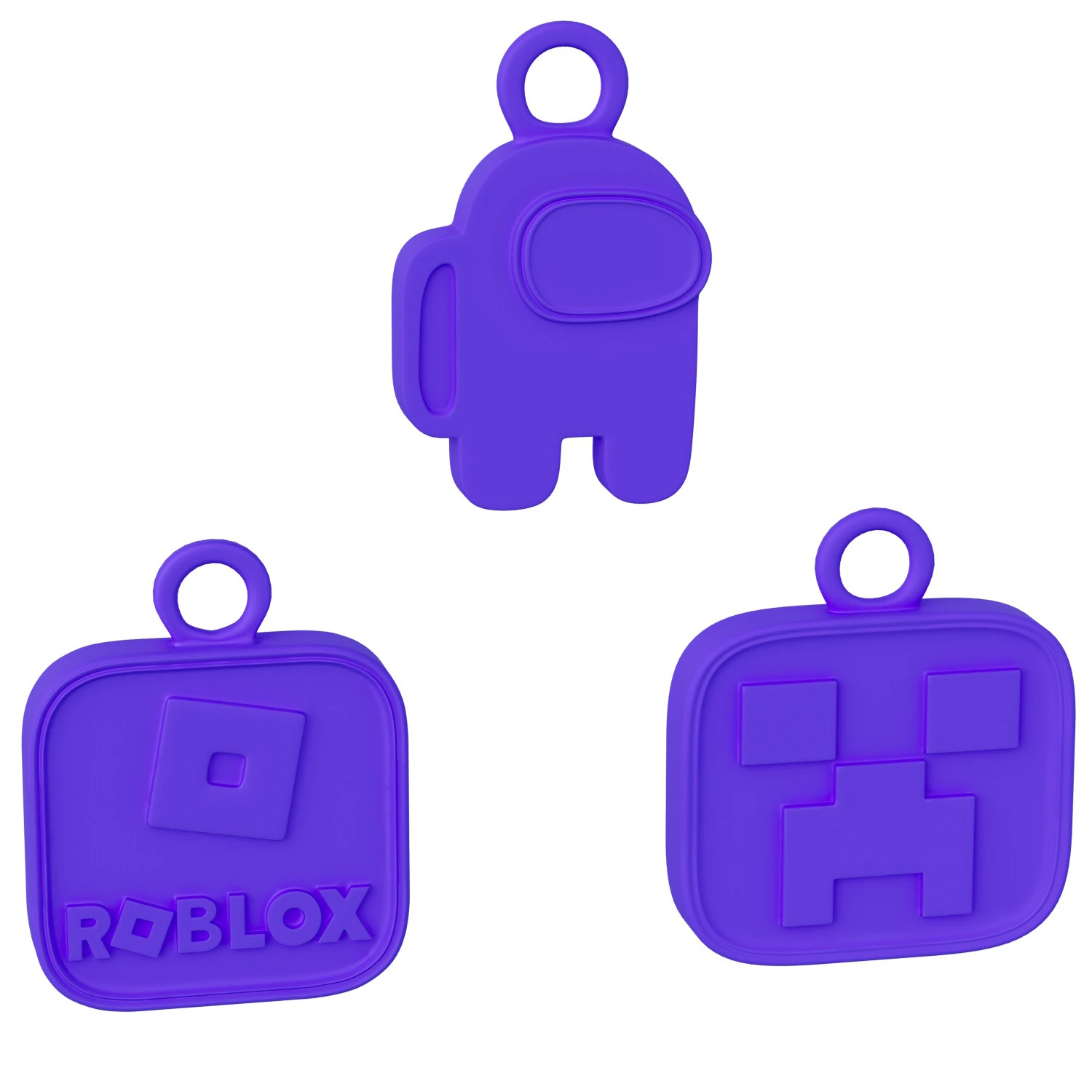 Among Us Minecraft Roblox Keychain Set 3D Print Model .c4d .max .obj .3ds .fbx .stl .blend 