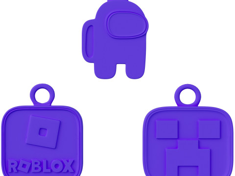 Among Us Minecraft Roblox Keychain Set Model do druku 3D