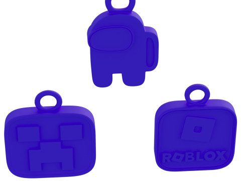 Among Us Minecraft Roblox Keychain Set Model do druku 3D