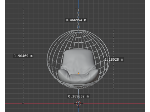 Hanging armchair Modello 3D