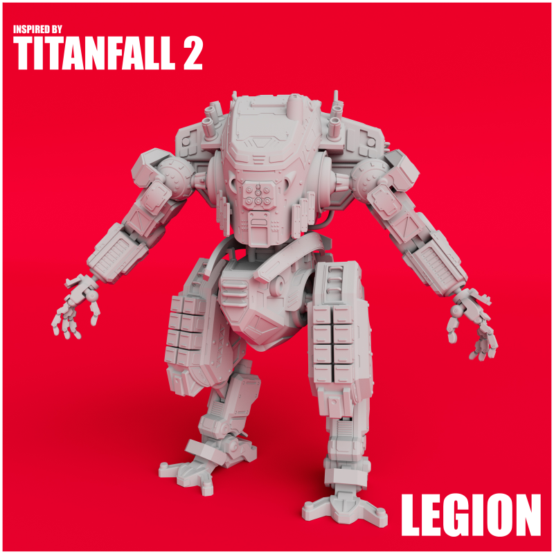 Legion inspired by Titanfall 2 Articulated 3D Printable Model 3D 프린트 모델 .c4d .max .obj .3ds .fbx .stl .blend