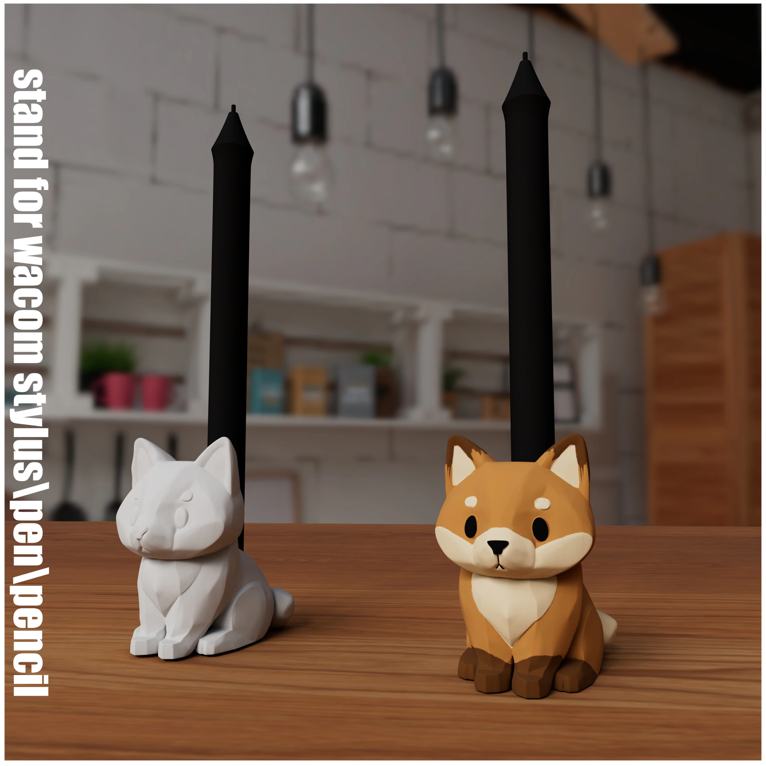 Dog Pen-Stylus Holder 3D Print Model .c4d .max .obj .3ds .fbx .stl .blend