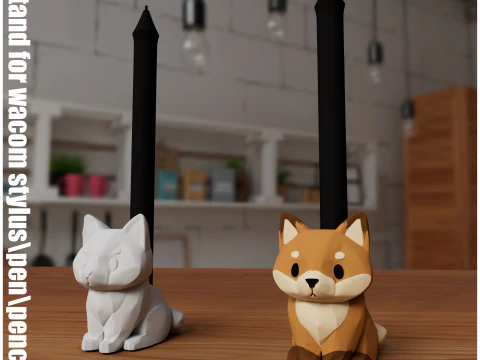 犬用ペン・スタイラスホルダー 3Dプリントモデル
