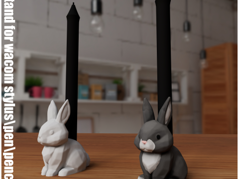 Rabbit Pen-Stylus Holder Modelo de impresión 3D