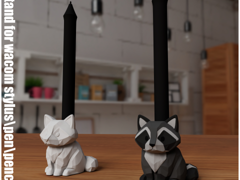 Raccoon Pen-Stylus Holder Modelo de impresión 3D