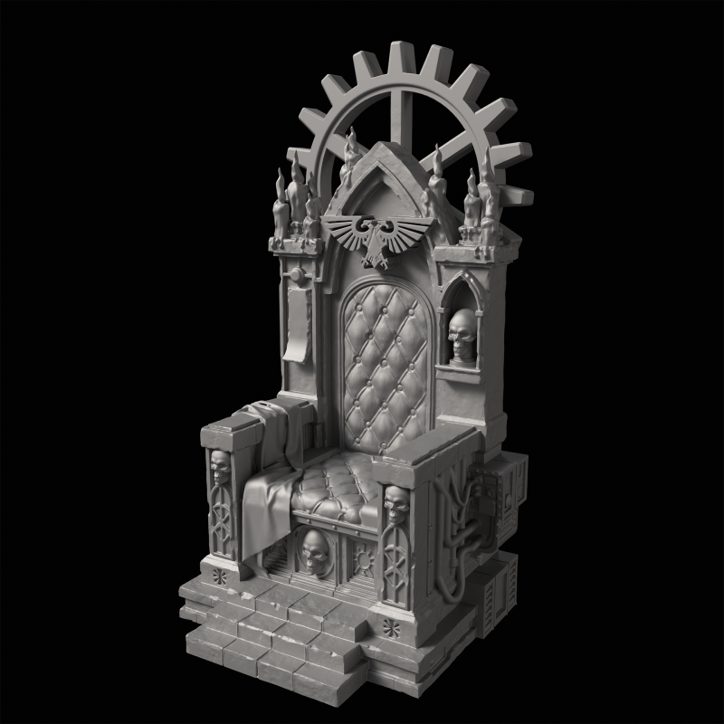 Imperial Throne 3D Printable Miniature 3D Print Model .c4d .max .obj .3ds .fbx .stl .blend