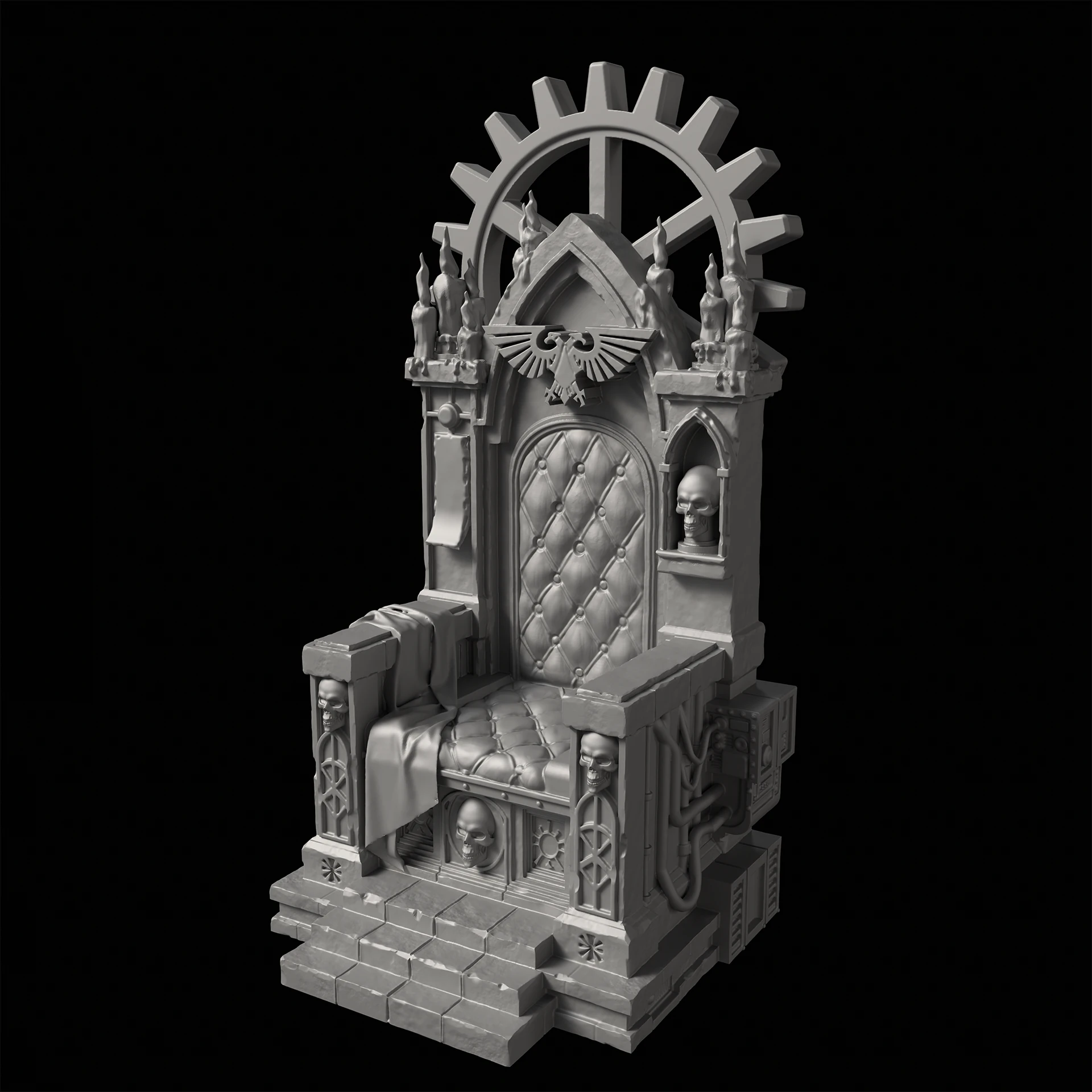 Imperial Throne 3D Printable Miniature 3D Print Model .c4d .max .obj .3ds .fbx .stl .blend