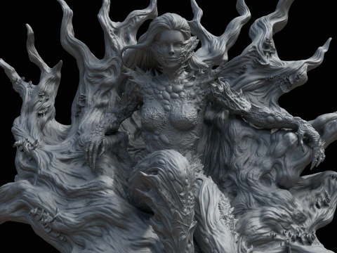 身着真菌服装的毒藤女灵感源自 2022 年漫画系列 3D 打印模型