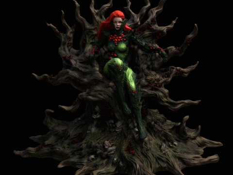 Poison Ivy in Fungal Costume Inspired by the 2022 Comic Series 3D Print Model