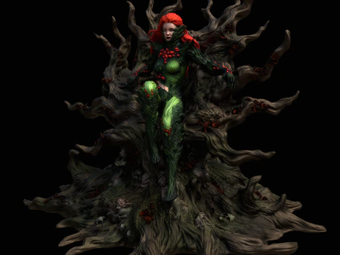 Poison Ivy in Fungal Costume Inspired by the 2022 Comic Series 3D Print Model