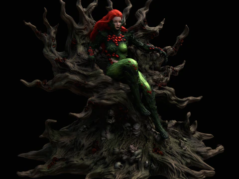 Poison Ivy in Fungal Costume Inspired by the 2022 Comic Series 3D Print Model