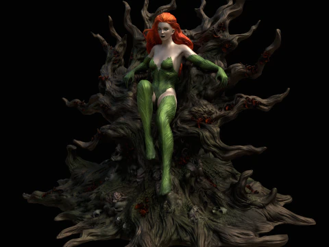 Poison Ivy in Classic Costume Inspired by DC Comics 3D Print Model