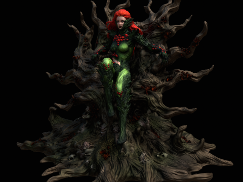Poison Ivy in Classic and Fungal Costumes Inspired by DC Comics Model Cetak 3D