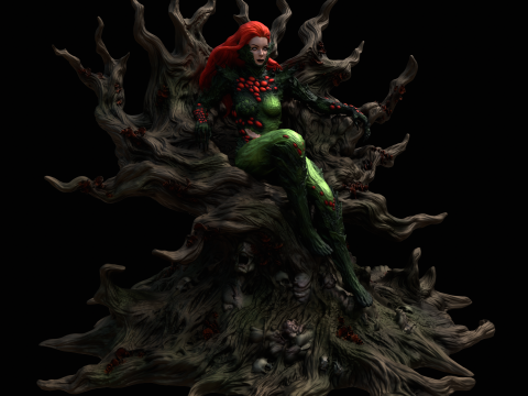 Poison Ivy in Classic and Fungal Costumes Inspired by DC Comics Model Cetak 3D