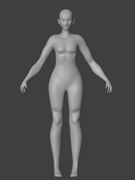 Female body model 3D Model .c4d .max .obj .3ds .fbx .stl .blend 