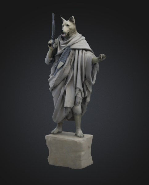 DOG WITH THE SHOTGUN MINI Modello 3D .c4d .max .obj .3ds .fbx .stl .blend 