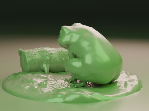 Frog diorama Model do druku 3D