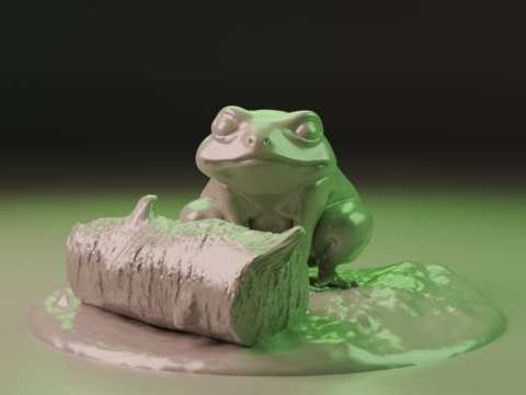 Frog diorama Model do druku 3D