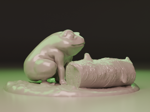 Frog diorama Model do druku 3D