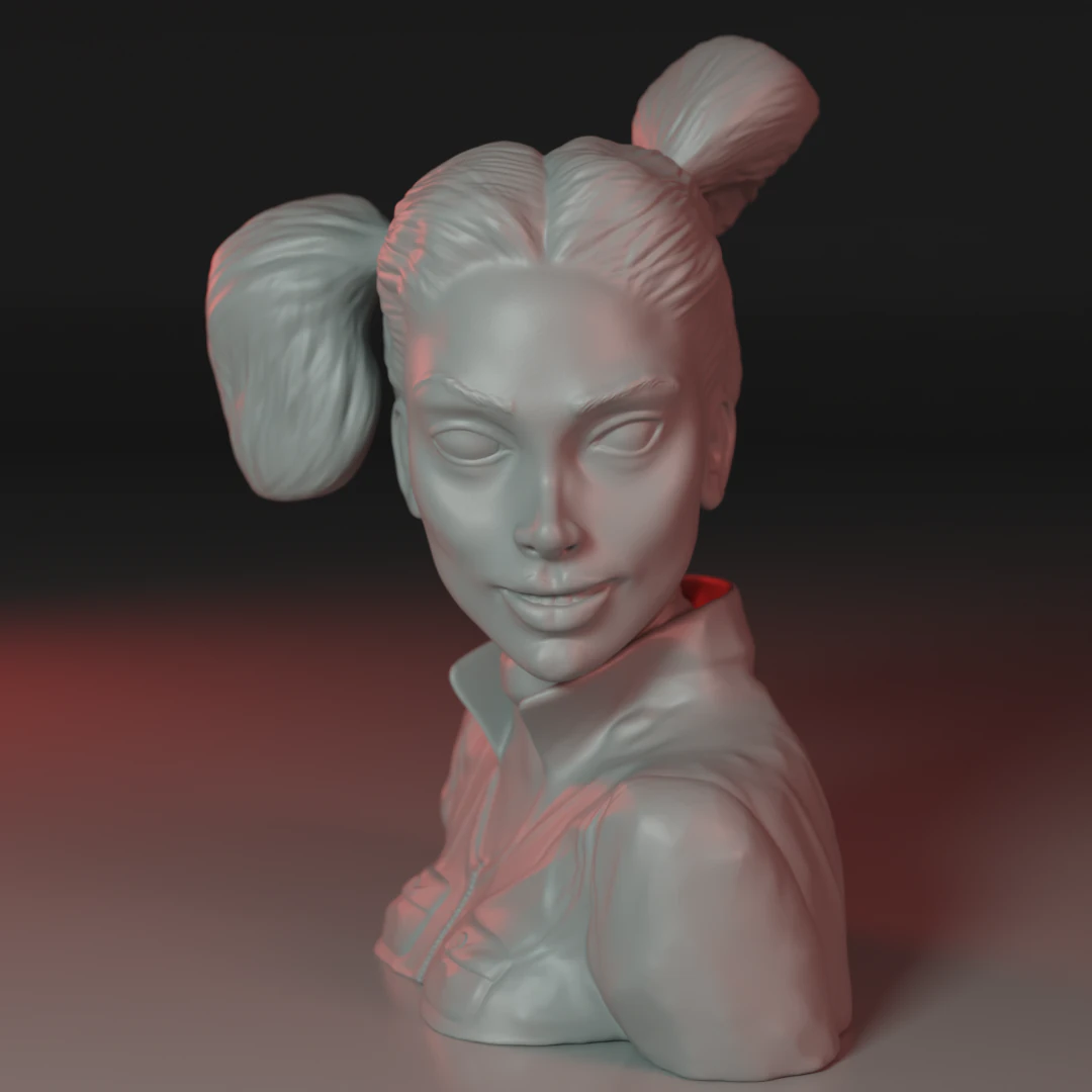 Harley quinn 3D Print Model .c4d .max .obj .3ds .fbx .stl .blend