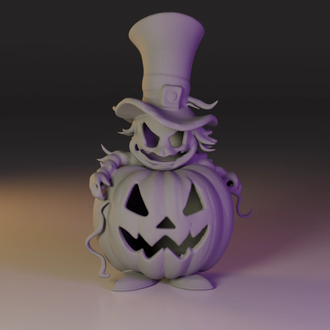 Devil pumpkin 3D Print Model .c4d .max .obj .3ds .fbx .stl .blend