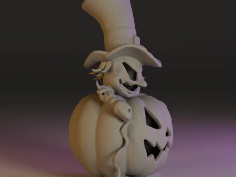 Devil pumpkin 3D Print Model