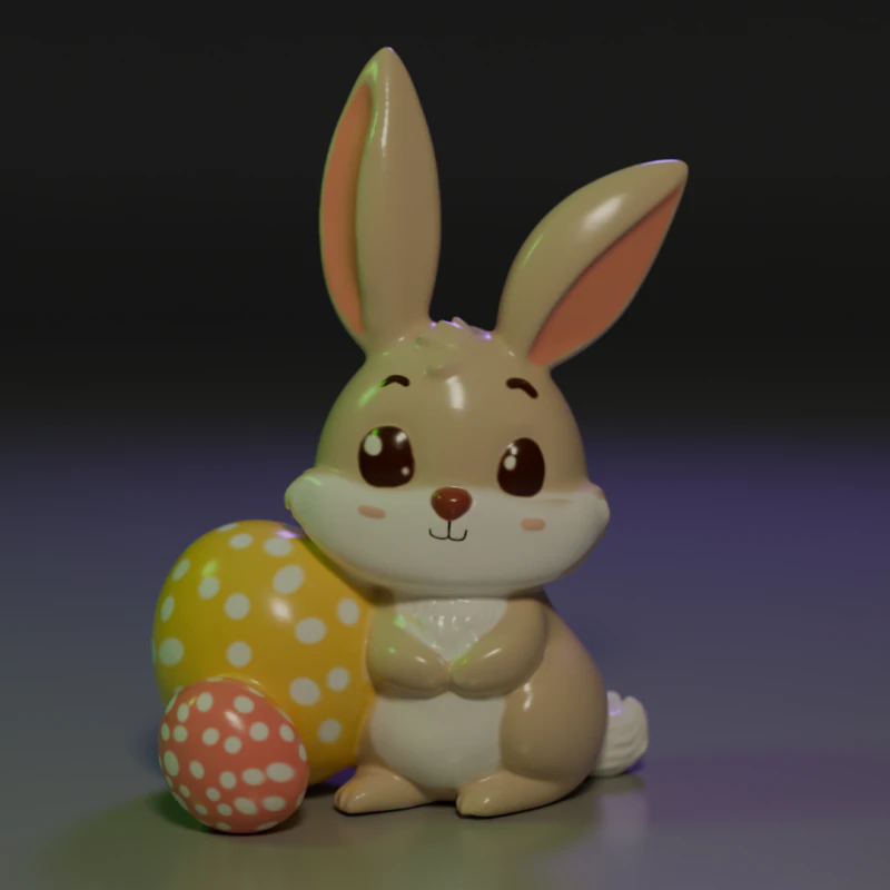 Coelhinho da P&aacute;scoa Modelo de Impressão 3D .c4d .max .obj .3ds .fbx .stl .blend 