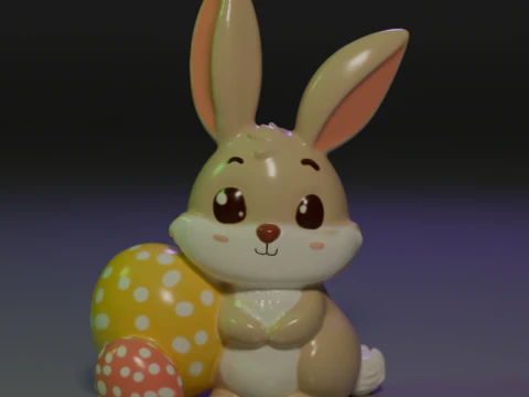 Coelhinho da P&aacute;scoa Modelo de Impressão 3D