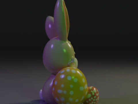 Coelhinho da P&aacute;scoa Modelo de Impressão 3D