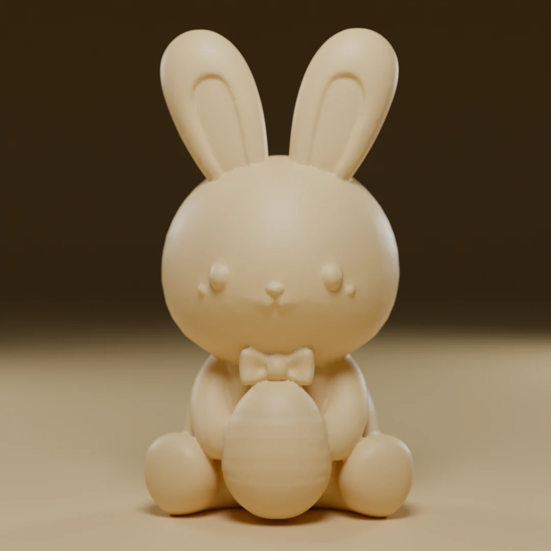 White easter bunny 3D Print Model .c4d .max .obj .3ds .fbx .stl .blend 