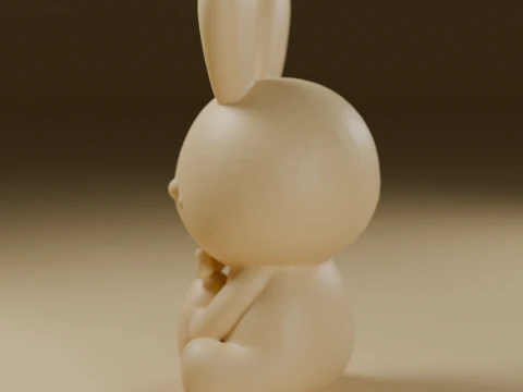 White easter bunny 3D Print Model