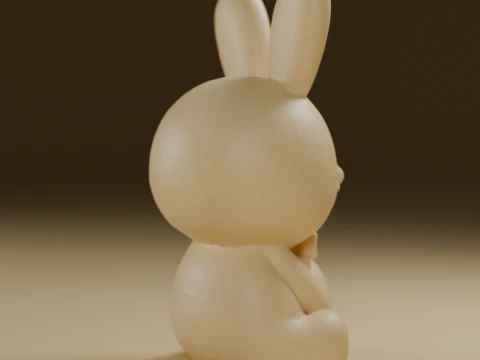 White easter bunny 3D Print Model