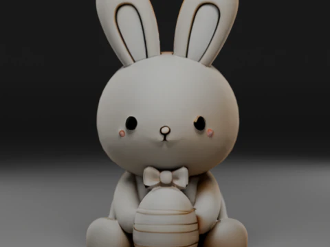 White easter bunny 3D Print Model