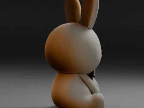 White easter bunny 3D Print Model