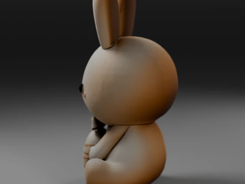 White easter bunny 3D Print Model