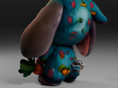 Sleepy easter bunny 3D Print Model