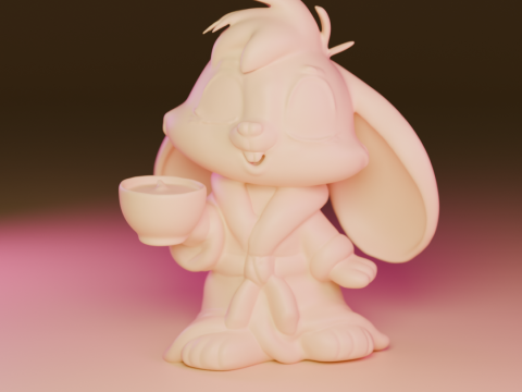 Rabbit drinking hot chocolate 3D Baskı Modeli