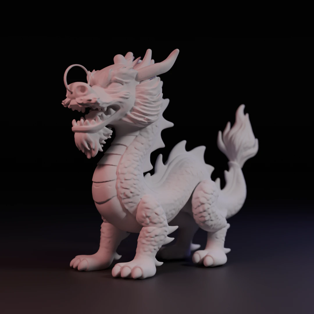 Chinese dragon 3D Print Model .c4d .max .obj .3ds .fbx .stl .blend