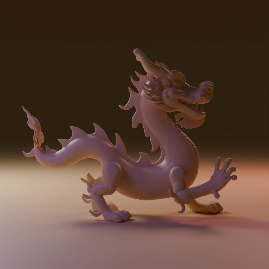 drag&oacute;n chino Modelo de impresión 3D .c4d .max .obj .3ds .fbx .stl .blend 