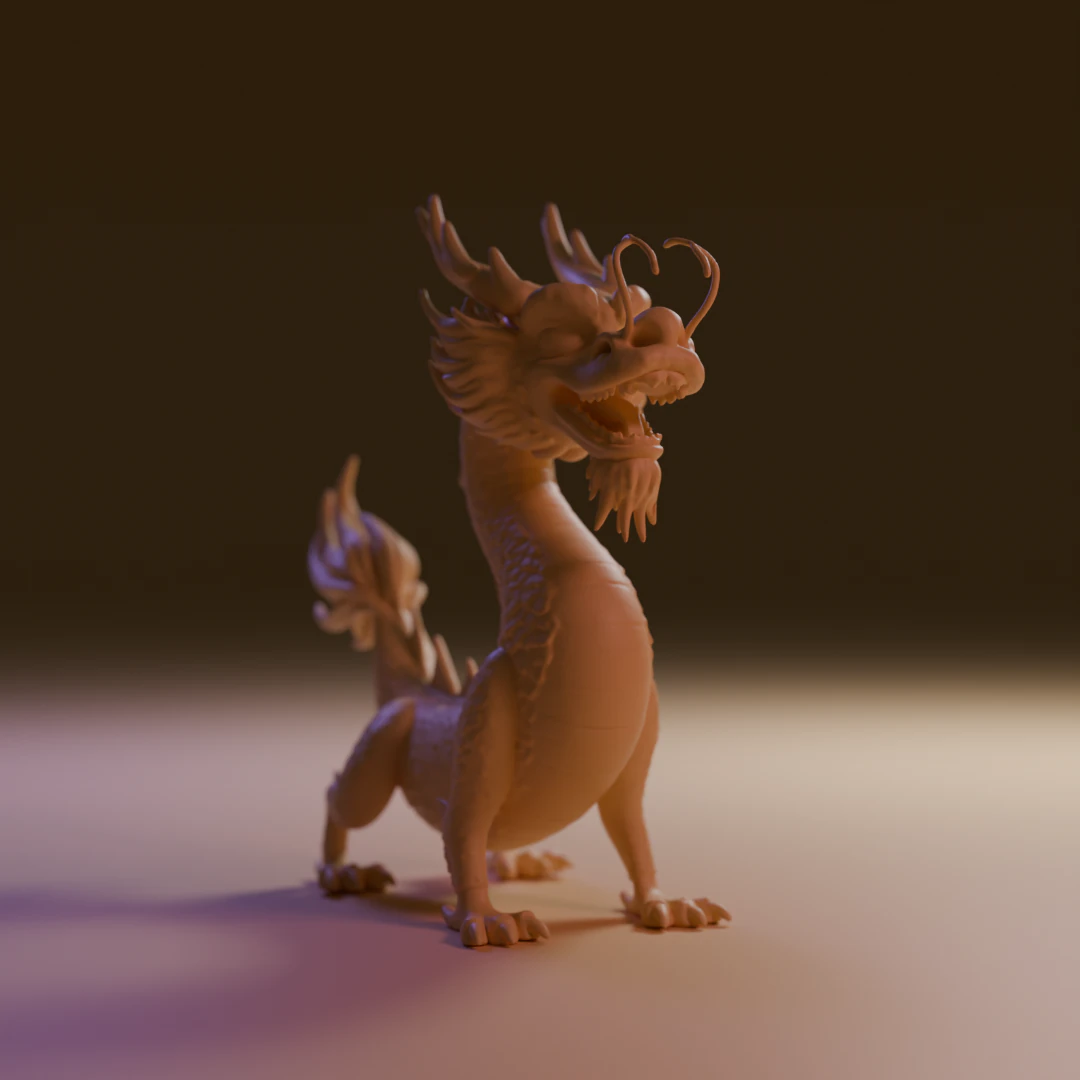 Chinese dragon 3D Print Model .c4d .max .obj .3ds .fbx .stl .blend 